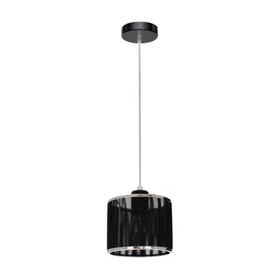 Lampa wisząca, Anina, 15x110 cm, czarny, transparentny, chrom - Lampy sufitowe - miniaturka - grafika 1