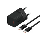 Ładowarki do telefonów - Ładowarka Baseus GaN5 mini 1C 30W EU+kabel USB-C (cluster black) - miniaturka - grafika 1