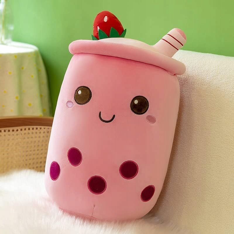 PLUSZOWA PODUSZKA BUBBLE TEA BOBA MILK 40 CM MIĘKKA MASKOTKA PREZENT