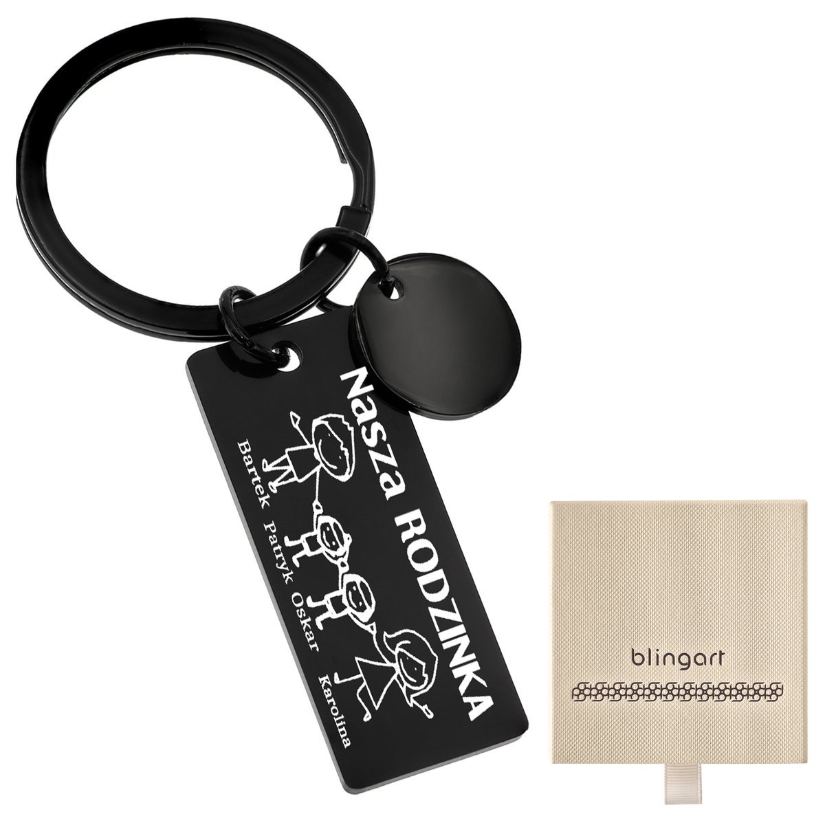 Brelok do kluczy Z GRAWEREM stal 316L