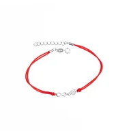 Biżuteria dla dzieci - Srebrna sznurkowa bransoletka 925 Nieskończona Miłość cyrkonia - miniaturka - grafika 1