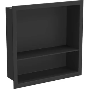 Mexen X-Wall-R półka wnękowa z kołnierzem i półką 30 x 30 cm, czarna - Półki łazienkowe - miniaturka - grafika 1