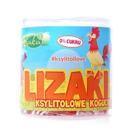 Gumy do żucia, lizaki, dropsy - Lizaki Koguciki 0% Cukru Owocowe z Ksylitolem 50 szt. x 12 g Aka - miniaturka - grafika 1