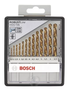 Bosch (O) 13-częściowy zestaw wierteł do metalu HSS-TiN Robust Line, 135° - Klucze i nasadki - miniaturka - grafika 2