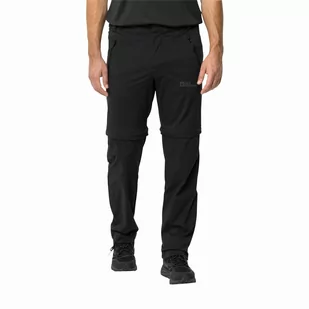 Męskie spodnie softshellowe Jack Wolfskin GLASTAL ZIP OFF PANTS M black - 52S - Spodnie sportowe męskie - miniaturka - grafika 1