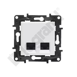 Legrand NILOE STEP GNIAZDO PODWÓJNE 2xRJ45 KAT 5E UTP BIAŁE 863160 - Gniazdka elektryczne - miniaturka - grafika 1