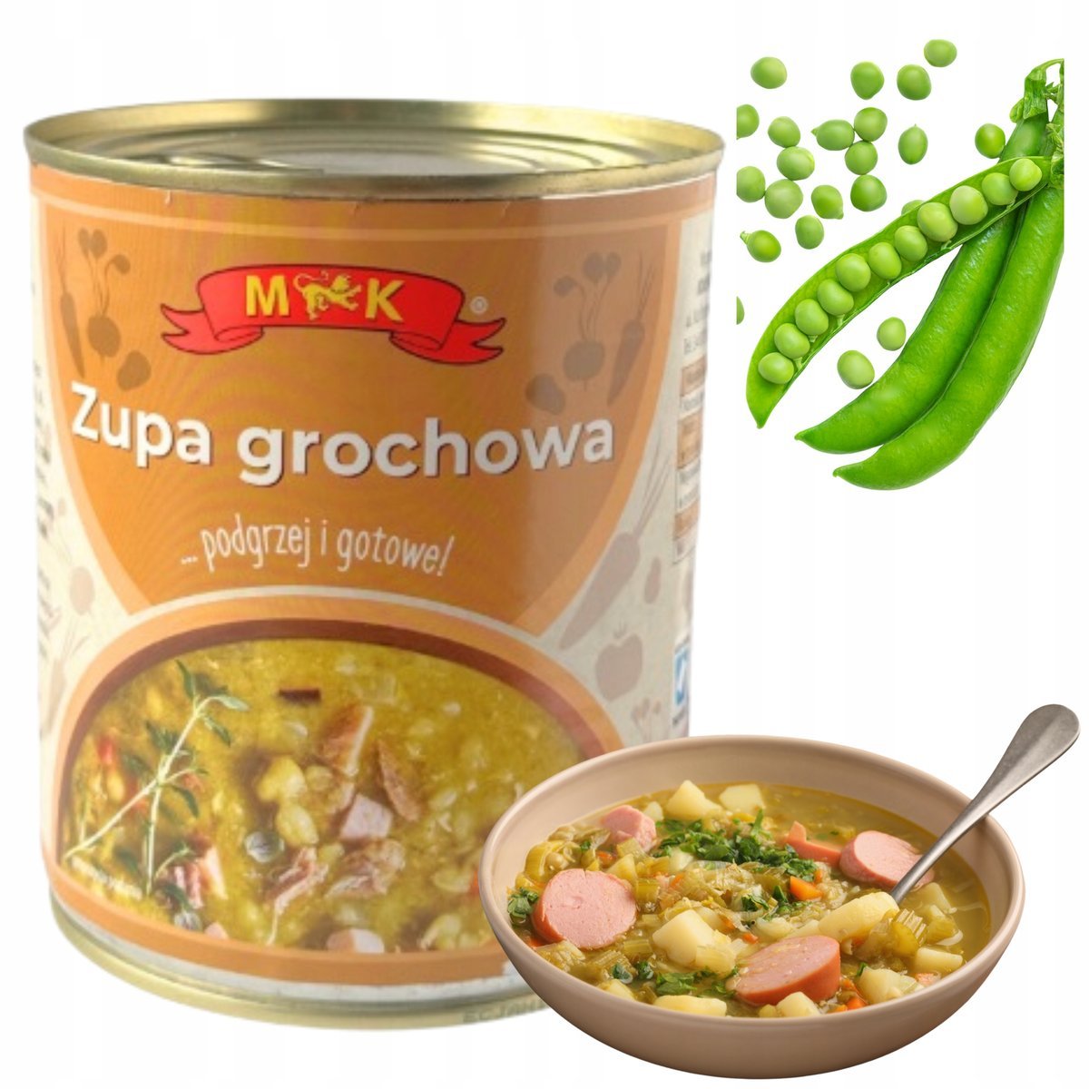 Zupa Groch Grochowa Grochówka Gotowa w Puszce Smaczne Danie Konshurt 800g