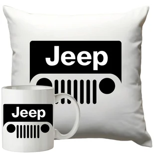Kubek Poduszka Jeep 330ml 40x40cm z Napisem Zestaw Motoryzacyjny - Gadżety dla niej i dla niego - miniaturka - grafika 1