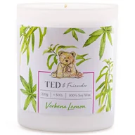 Świece - Ted & Friends sojowa świeca zapachowa w białym szkle 220 g - Verbena Lemon - miniaturka - grafika 1