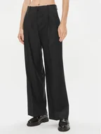 Spodnie damskie - Tommy Hilfiger Spodnie materiałowe WW0WW39707 Czarny Wide Leg - miniaturka - grafika 1