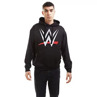 WWE Męska bluza z kapturem z logo, Czarny, S - Bluzy męskie - miniaturka - grafika 1