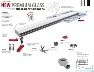 Wiper New Premium White Glass Odpływ liniowy z kołnierzem 60 cm syfon drop 35 poler 500.0381.01.060 | - Syfony - miniaturka - grafika 4