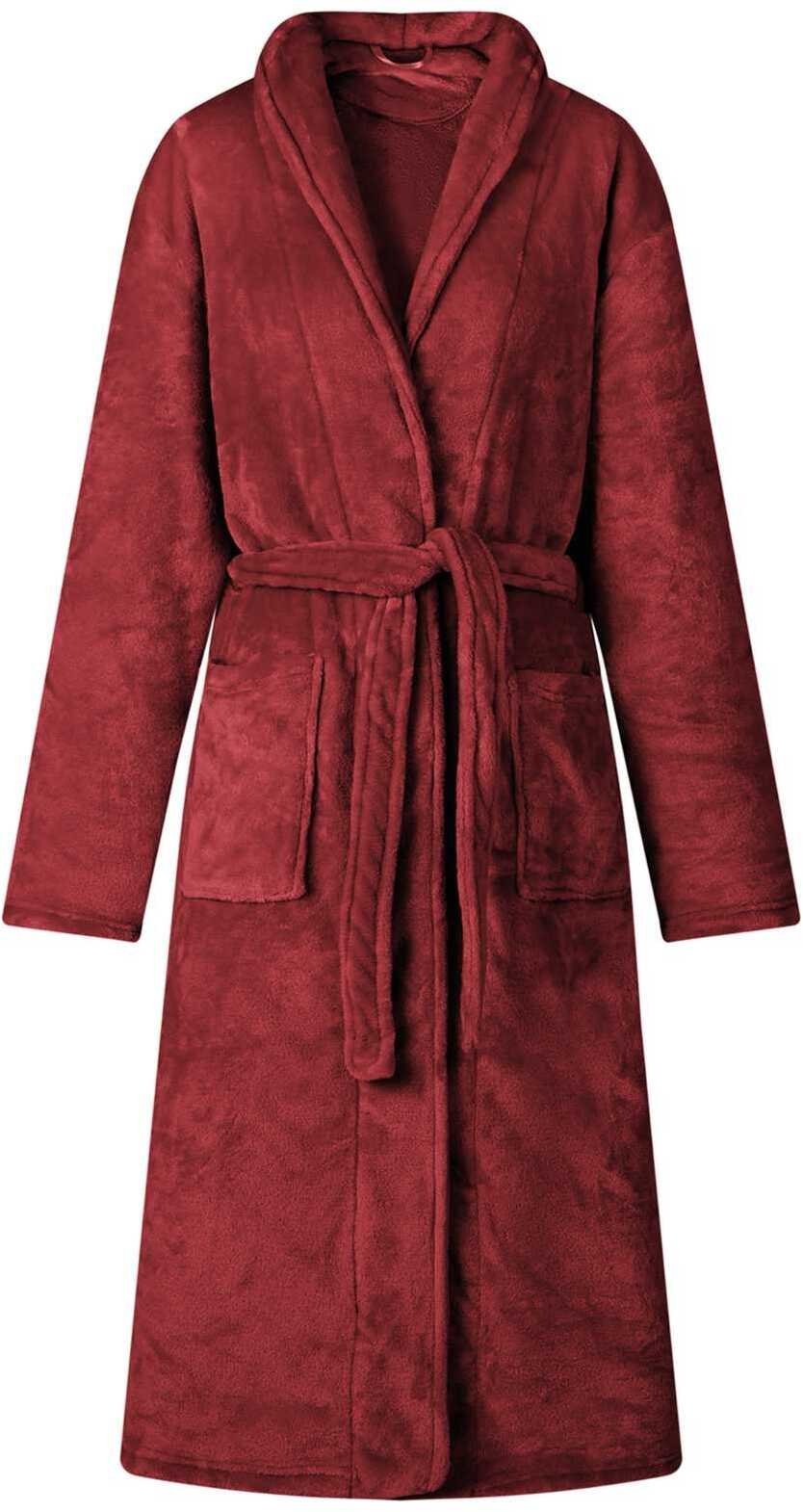 vidaXL vidaXL Szlafrok bez kaptura Bordeaux Czerwony xxl Flanela