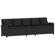 Sofy ogrodowe - vidaXL Sofa ogrodowa 5-osobowa z poduszkami Czarny polirattan - miniaturka - grafika 1