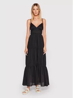 Sukienki - Sisley Sukienka letnia 4HO1LV00W Czarny Regular Fit - grafika 1