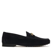 Mokasyny damskie - Mokasyny Tommy Hilfiger Th Chain Suede Loafer FW0FW09327 Granatowy - miniaturka - grafika 1