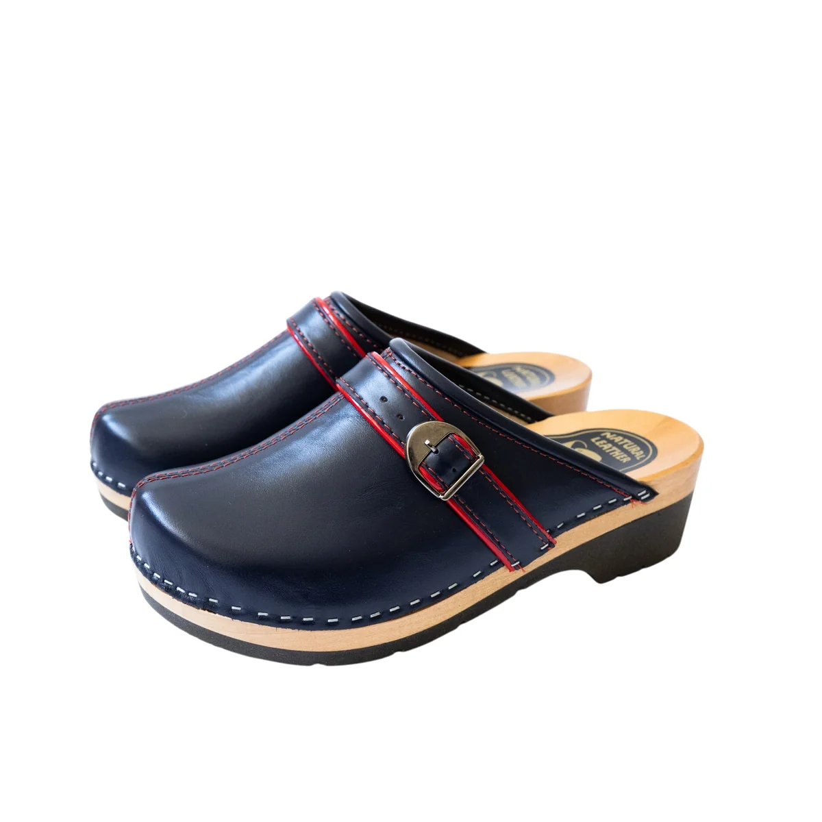Drewniaki damskie skórzane granatowe Janex Chiaro - 35, 35
