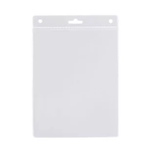 Identyfikator pionowy holder A6 przezroczysty targowy kieszonka 115x150mm - Przybory szkolne - miniaturka - grafika 1