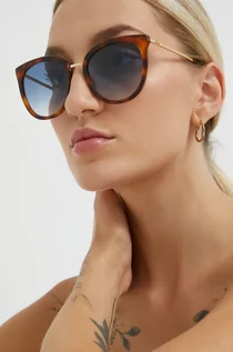 Okulary przeciwsłoneczne - Moschino okulary przeciwsłoneczne damskie kolor brązowy - grafika 1