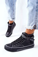 Moda i Uroda OUTLET - Wysokie Ocieplane Trampki Big Star GG274026 Czarne -36 - miniaturka - grafika 1