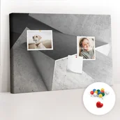 Tablice i flipcharty - Szkolna Tablica korkowa 60x40 cm, Kolorowe Pinezki, wzór Abstrakcja trójkąty - miniaturka - grafika 1