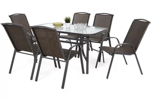 Meble ogrodowe metalowe Sevilla 145 cm Atlanta Grey / Brown 6+1 - Meble ogrodowe - miniaturka - grafika 1