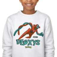 Bluzy dla dziewczynek - Bluza Dziecięca Biała Bez Kaptura Super Prezent Dla Dziecka Deoxys 104 Wz - miniaturka - grafika 1