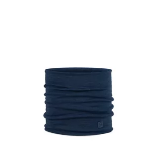 Czapki i chusty sportowe damskie - Komin wielofunkcyjny z wełny merynosów Buff Merino Heavyweight Solid Night Blue - grafika 1