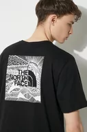 Koszulki męskie - The North Face t-shirt bawełniany M S/S Redbox Celebration Tee męski kolor czarny z nadrukiem NF0A87NVJK31 - miniaturka - grafika 1