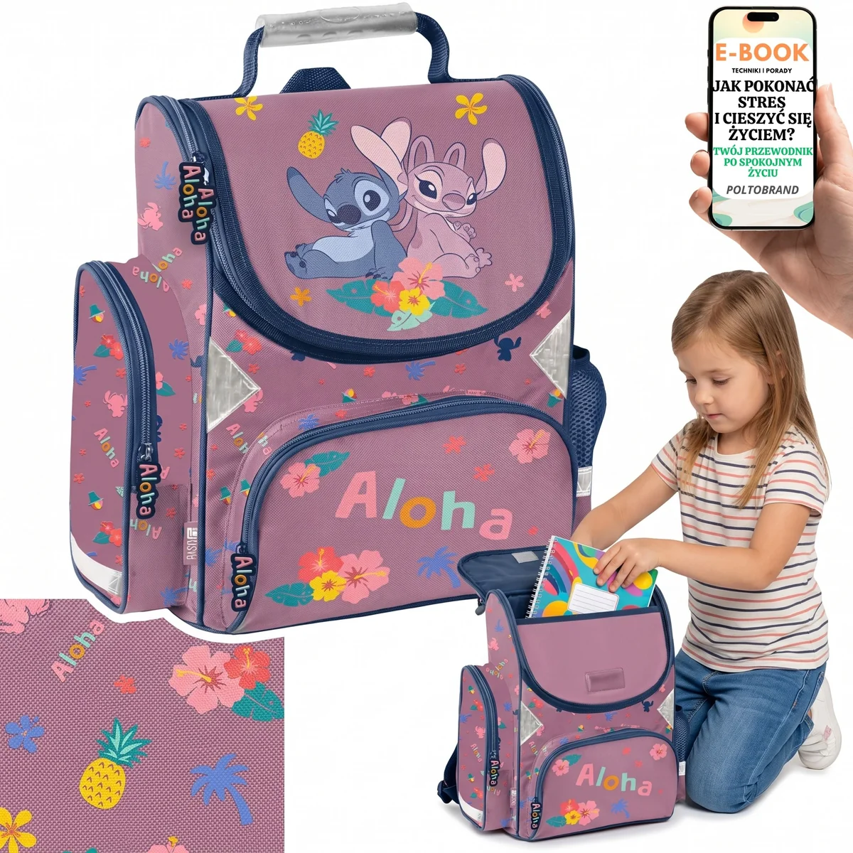 Tornister Paso Stitch Usztywniony z Odblaskami na Pierwszą Klasę + E-BOOK-1
