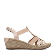 Sandały damskie - Sandały Rieker CEO-62436-31 Różowy - miniaturka - grafika 1