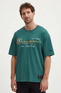 Koszulki męskie - Champion t-shirt bawełniany męski kolor zielony z aplikacją 219998 - miniaturka - grafika 1