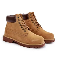 Buty trekkingowe męskie - Zamszowe Ocieplane Trapery Męskie Big Star OO174136 HI-POLY System Camel brązowe - miniaturka - grafika 1