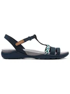 Sandały damskie - Clarks Skórzane sandały "Amanda Tealite" w kolorze granatowym - miniaturka - grafika 1