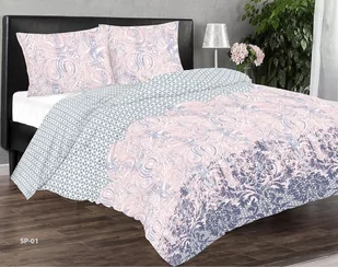 Matex Multitex Pościel satynowa Premium, biało-niebieska, 2x 70x80 cm, 160x200 cm - Pościel - miniaturka - grafika 1