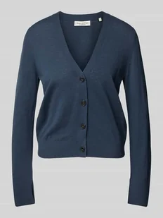 Kurtka z dzianiny o kroju slim fit z mieszanki bawełny i lnu - Swetry damskie - miniaturka - grafika 1