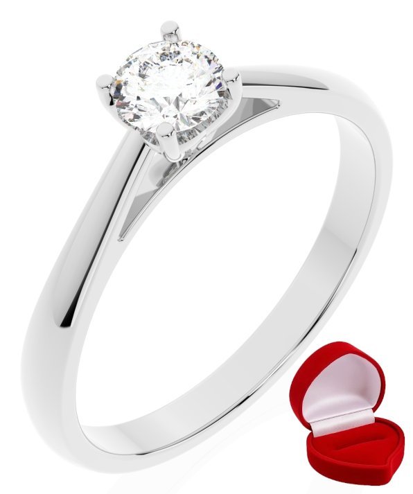 ZŁOTY PIERŚCIONEK ZARĘCZYNOWY 585 14k BRYLANT 0,30 ct BIAŁE ZŁOTO R10