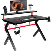 Biurka gamingowe - Profesjonalne biurko gamingowe, Hero 5.0, 120x60x70 cm, czarny, czerwony - miniaturka - grafika 1