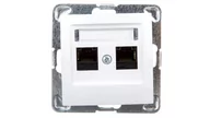 Gniazdka elektryczne - LEDart komputerowe podwójne RJ45 kat.5e, bez ramki - Ospel Impresja GPK-2Y/K/m/00, kolor biały - miniaturka - grafika 1