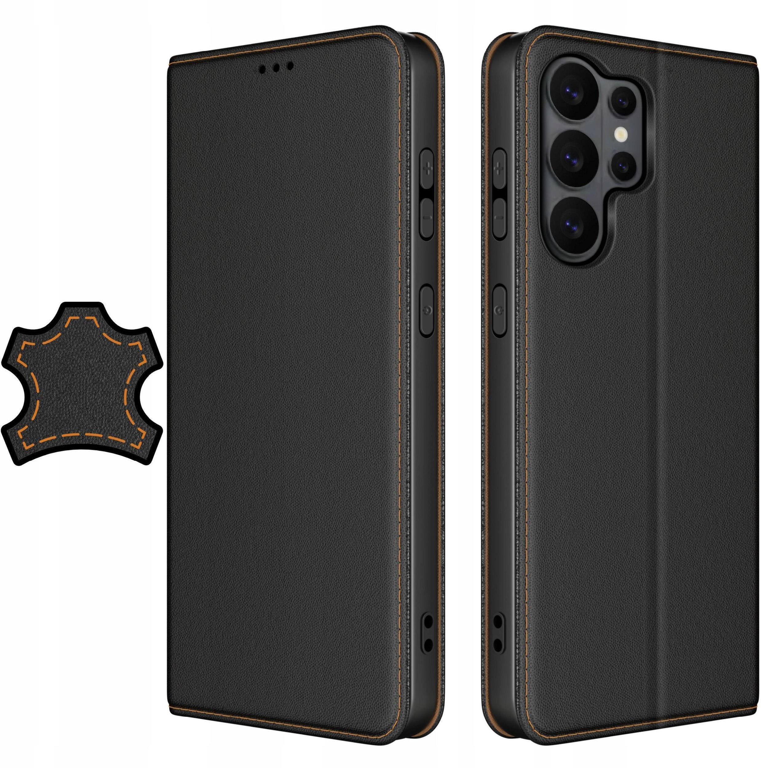 krainaGSM Etui do Samsung S26 Ultra SKÓRZANE ZAMYKANE MAGNETYCZNE + SZKŁO