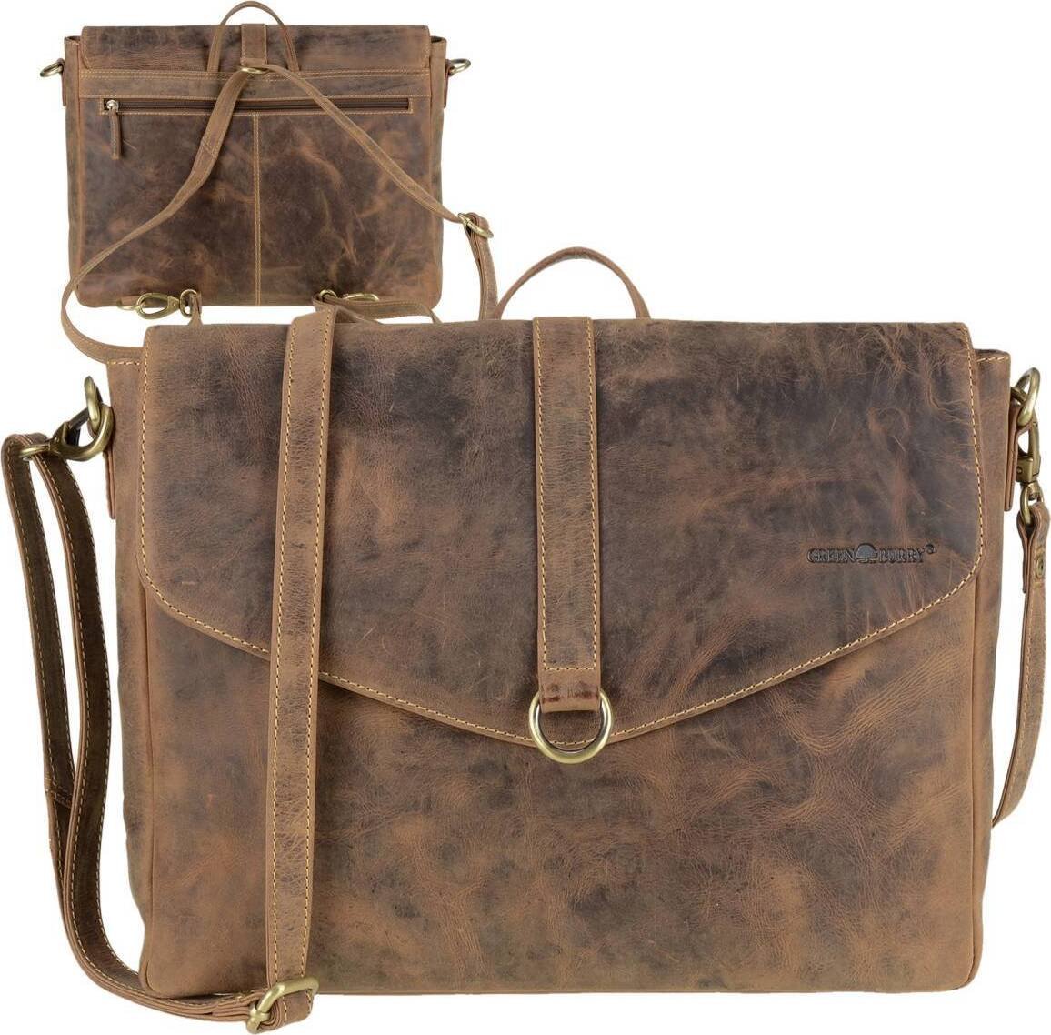 Greenburry Vintage Briefcase Torba na ramię Plecak Skóra 35 cm