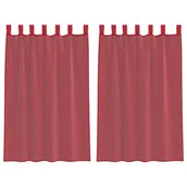 Zasłony - vidaXL Zasłony woalowe z pętelkami 2 szt. Wino czerwone 140x175 cm - miniaturka - grafika 1