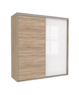 Szafa Tivoli 125X210 S/3Bp/3Ds Biały Połysk / Dąb Sonoma - Szafy - miniaturka - grafika 1