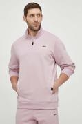 Bluzy męskie - BALR. bluza bawełniana męska kolor różowy gładka - miniaturka - grafika 1