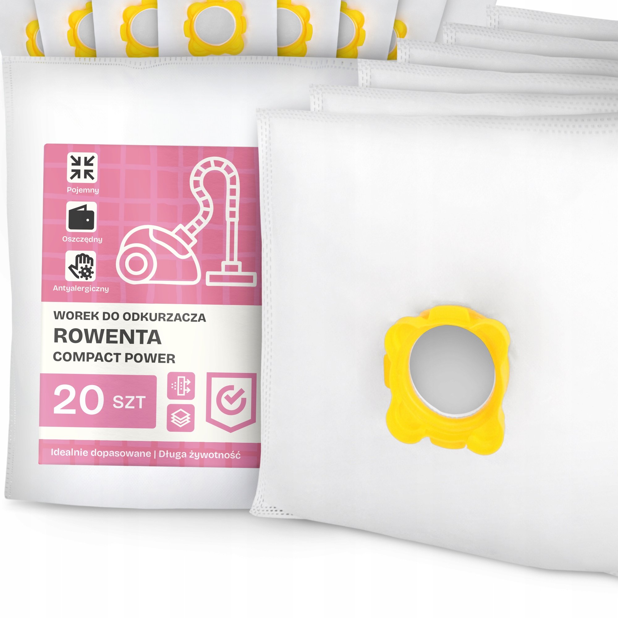 20x Worek do Odkurzacza Rowenta Compact Power Syntetyczny Mikrowłókna Wo G9