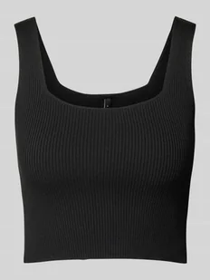 Top o kroju slim fit z prążkowaniem model ‘TATIANNA’ - Koszulki i topy damskie - miniaturka - grafika 1