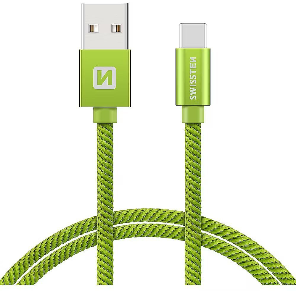 Swissten Textile Universal Quick Charge 3.1 USB-C Data and Charging Cable 20 cm