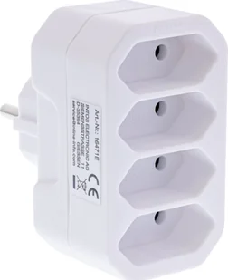 InLine® Steckdosenadapter, Schutzkontakt Stecker an 4x Eurobuchse, weiß - Kable - miniaturka - grafika 1