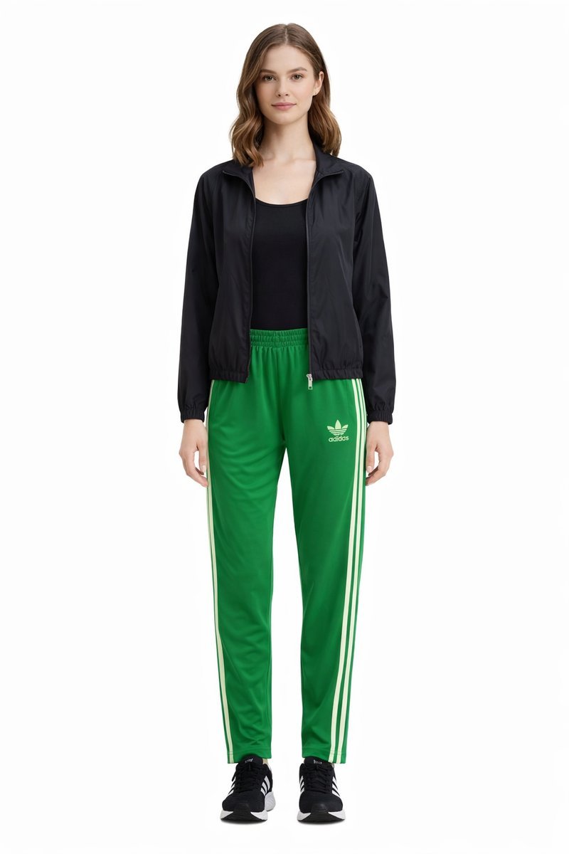 ADIDAS ZIELONE SPODNIE DRESOWE PROSTE Z LAMPASAMI S 2I4A