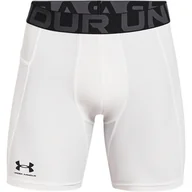 Spodenki męskie - Męskie Spodenki kompresyjne UNDER ARMOUR UA HG ARMOUR SHORTS 1361596-100 – Biały - miniaturka - grafika 1